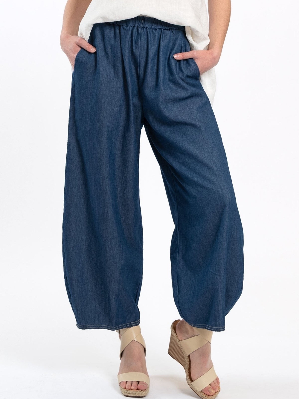 Women's Wide-Leg Indigo Denim Trouser